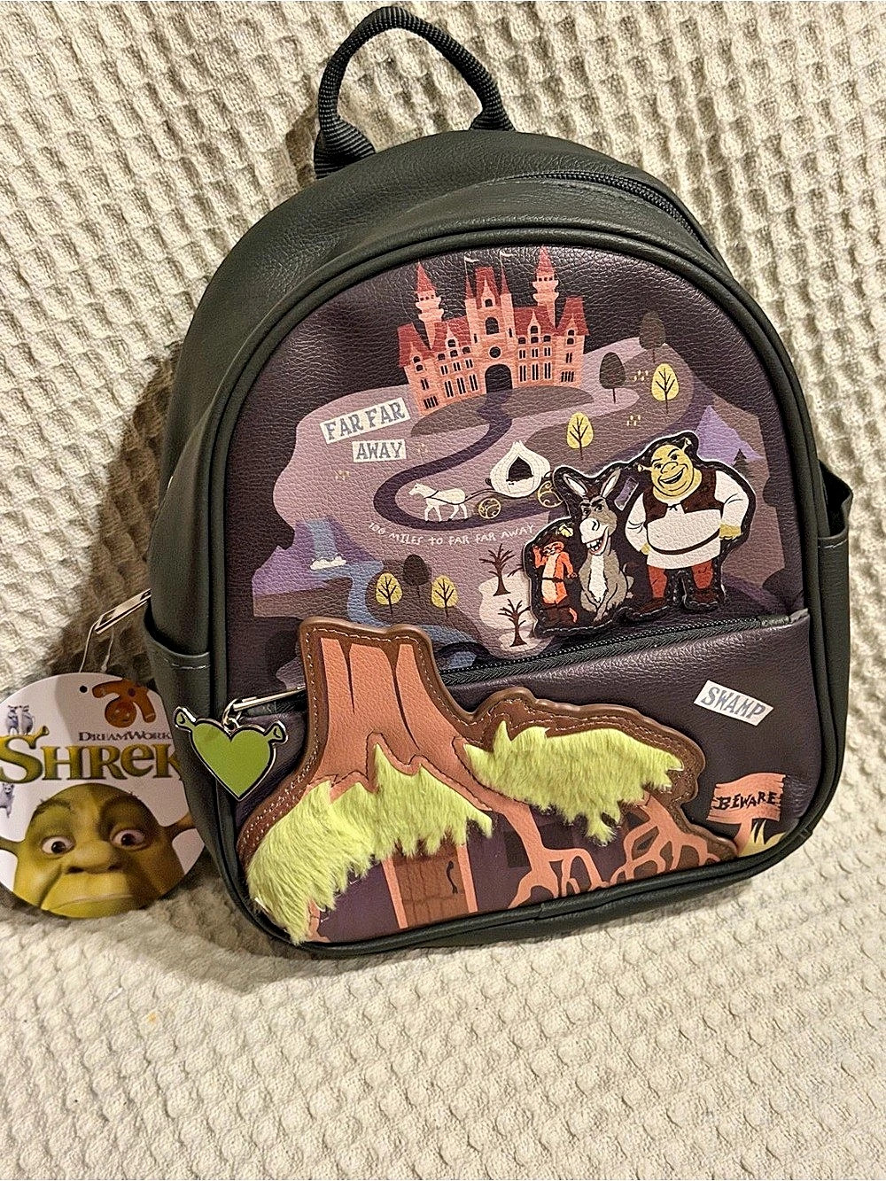 Universal Studios Shrek backpack Green & Black Backpack NWT